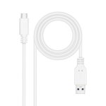 Cable USB 3.1 Gen 2 Nanocable USB-C/USB-A 2 m Blanco