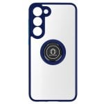 Coque Samsung Galaxy S23 Bi-matière Anneau Support Vidéo Bleu