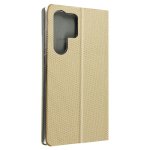 Coque en tissu pour Samsung Galaxy S23 Ultra porte-carte vidéo or