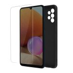 Coque Samsung A32 Flexible Noire + Verre Trempé Transparent 9h