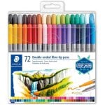 Staedtler Design Journey 3200 Tb72 Caixa com 72 marcadores de letras de ponta dupla em cores sortidas