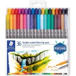 Staedtler Design Journey 3200 Tb36. Caixa com 36 marcadores variados para letras de ponta dupla