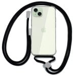 Capa de cordão preta legal para iPhone 15 Plus