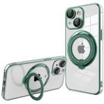 Custodia ad anello magnetico verde freddo per iPhone 15 Plus