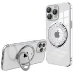 Fantastica custodia ad anello magnetico color argento per iPhone 15 Pro