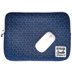 Smile Sleeve Kimono Housse pour Ordinateur Portable jusqu'à 14" Néoprène + Souris sans Fil Blanc