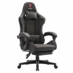 Tempest Shake Silla Gaming con Reposapiés y Masaje Negra Tela Transpirable