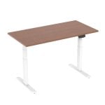Kimex Escritorio Motorizado Sentado/de Pie 180x75cm, Altura 62-128cm, Tablero Nogal / Base Blanca, Conectado