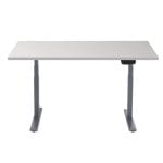 Kimex Escritorio Motorizado Sentado/de Pie 150x75cm, Altura 62-128cm, Tablero Blanco / Base Gris, Conectado