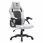 Chaise de jeu Tempest Discover gris/noir en tissu respirant