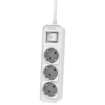 Philips CHP2134W/10 Steckdosenleiste mit 3 Steckdosen und Schalter, 1,5 m, weiß