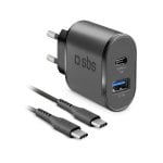 Caricabatterie USB-C a ricarica rapida SBS TEKITTRPDCCK da 20 W Nero