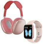 Klack Pack Smartwatch Bluetooth 44mm Ecrã TFT Rosa Compatível Android/iOS IP67 SpO2 Pulsómetro