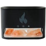 Klack Humidificador e Difusor de Aromaterapia com Sal de Cristal Efeito Chama e Ultrassónico Preto