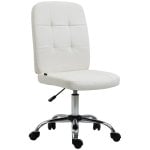 Vinsetto Silla de Oficina sin Brazos Blanco