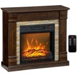 Homcom Chimenea Eléctrica con Calefacción 1800w Efecto Llama Marrón Oscuro Homcom Chimenea Eléctrica con Calefacción 1800w Efecto Llama Marrón Oscuro