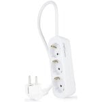 Régua de tomadas Nanocable 10.38.0003-NS 3 Tomadas Proteção Infantil Cabo 1,4 m Branco