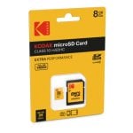 Scheda di memoria Micro SDHC Kodak Extra Performance da 8 GB Classe 10 con adattatore Scheda di memoria Micro SDHC Kodak Extra Performance da 8 GB Classe 10 con adattatore