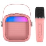 Cool Mini Enceinte Bluetooth Karaoké avec Karaoké 6W + Microphone Rose Cool Mini Enceinte Bluetooth Karaoké avec Karaoké 6W + Microphone Rose