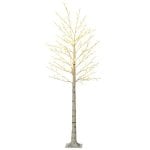 Homcom Árbol Sintético con 180 Luces LED Blanco Cálido IP44 Brillo Ajustable 21.5x21.5x180cm Blanco