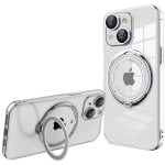 Fantastica custodia magnetica con anello per ricarica tipo MagSafe grigia per iPhone 14