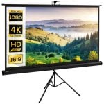 Homcom Pantalla De Proyector Manual Con Soporte 84 Pulgadas 186x105 Cm Negro