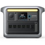 Estação de energia Anker Solix C1000X 1056Wh 6 portas AC e 4 portas USB Bateria LiFePO4 Ecrã LED Controle Wi-Fi Bluetooth