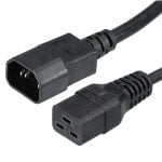 Câble d'extension d'alimentation Cradia SFO IEC C14M vers IEC 320 C19H 2m noir