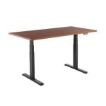 Kimex Escritorio Motorizado Sentado/de Pie 150x75cm, Altura 62-128cm, Tablero Nogal / Base Negra, Conectado