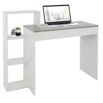 ML-Desing Escritorio con Estantes Mesa De Trabajo 110x72x40cm Blanco/Gris