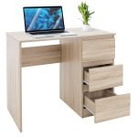 ML-Design Escritorio Con 3 Cajones 90x76x50cm Roble ML-Design Escritorio Con 3 Cajones 90x76x50cm Roble