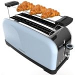 Cecotec Toastin' Time 1500 Blue Tostadora 2 Rebanas Largas con Soporte para Panecillos 1500W Azul