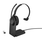 Jabra Evolve2 55 Bluetooth Headset mit Ladestation, Büro, Schwarz