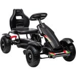 Homcom Go Kart a Pedales Para Niños De 5-12 Años Carga 50 Kg Negro