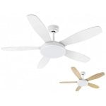 Ventilador de Teto Noaton Maia 5 Pás Reversíveis Luz LED Branco/Ácer 132cm