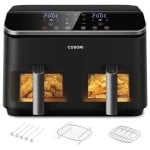 Cosori Dual Basket 8.5 Chef Edition Freidora de Aire sin Aceite con Doble Cesta 8.5L 1800W Negra