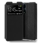 Étui à rabat de type livre lisse noir cool pour Huawei Honor X7B