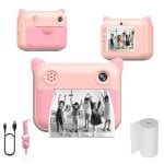 Klack Câmara para Crianças Digital de Impressão Instantânea Sem Tinta em Papel Térmico Rosa Klack Câmara para Crianças Digital de Impressão Instantânea Sem Tinta em Papel Térmico Rosa
