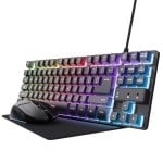 Trust GXT 794 Pack Gaming TKL RGB Tastiera nera + Mouse wireless RGB nero + Tappetino per mouse nero