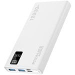 Promate Bolt-10Pro Powerbank 10000mAh 2xUSB y USB-C Blanco