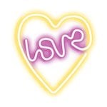 Forever Neon Led Light Love Coeur Violet Blanc