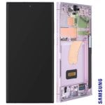 Offizielles Voll-LCD für Samsung S23 Ultra mit Touch-Glas und lavendelfarbenem Gehäuse