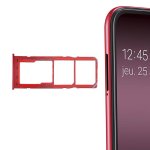 Tiroir de Remplacement Double Nano Sim + Carte Micro SD pour Samsung Galaxy A10 – Rouge