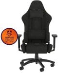 Corsair TC100 RELAXED v2 Fabric Silla Gaming Negra con Cojín y Almohada Cervical Grises