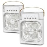 Klack Pack Mini Ventoinha Portátil Air Cooler 4 em 1 2x Branca
