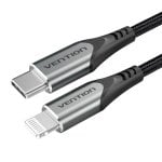 Vention Cavo Lightning USB 2.0 Tipo-C TACHH/ USB Tipo-C Maschio - Maschio Lightning/ Fino a 27 W/ 480 Mbps/ 2 m/ Grigio e Nero Vention Cavo Lightning USB 2.0 Tipo-C TACHH/ USB Tipo-C Maschio - Maschio Lightning/ Fino a 27 W/ 480 Mbps/ 2 m/ Grigio e Nero