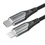 Vention Cavo Lightning USB 2.0 Tipo-C TACHH/ USB Tipo-C Maschio - Maschio Lightning/ Fino a 27 W/ 480 Mbps/ 2 m/ Grigio e Nero