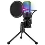 Woxter Mic Studio 65 Microfono a condensatore RGB per lo streaming nero