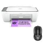 HP DeskJet 2820e Multifunzione a colori WiFi Bianco + 3 mesi di inchiostro istantaneo + Mouse USB HP 1000 Nero