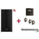 Ariston Alteas One Plus Net 35 Caldera Condensación A + Termostato + 3 Grifos + Kit Salida de Humos